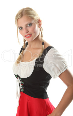 Blonde Frau im Dirndl