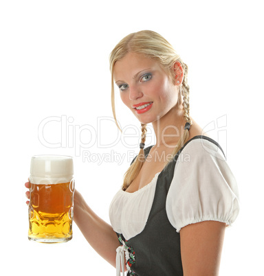 Oktoberfest Blondine im Dirndl