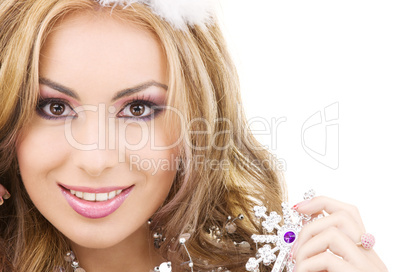 lovely fairy in crown with magic wand