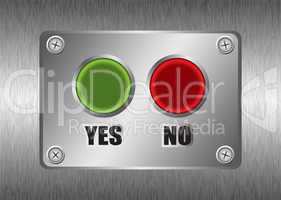 yes no metal button
