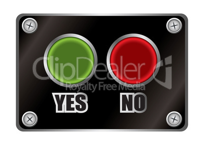 yes no black button
