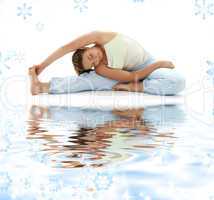 ashtanga yoga on white sand