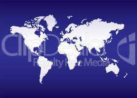 world map blue ocean