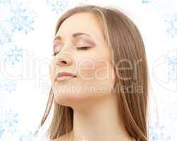 beautiful woman with closed eyes