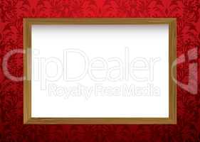 wood frame on red