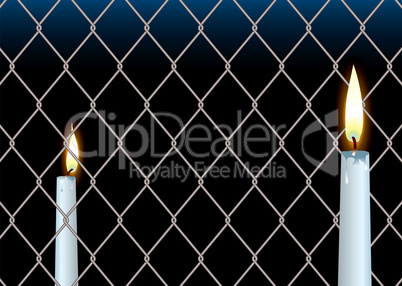 wire fence candle