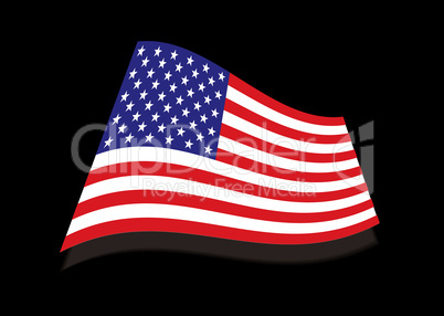 USA stars and stripes black flag