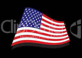 USA stars and stripes black flag
