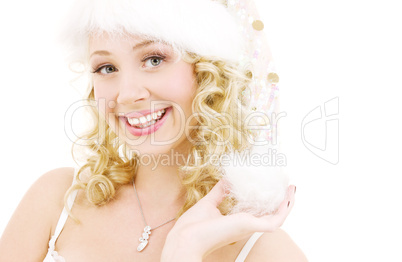 cheerful santa helper girl