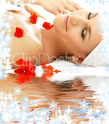 red petals spa with water