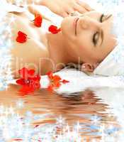 red petals spa with water