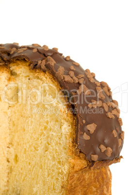 Closeup of Easter cake Slice isolated