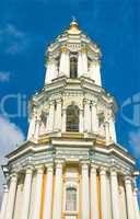 Kiev-Pecherskaya Laura. Bell tower over blue sky