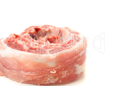 Raw pork ribs and meat isolated