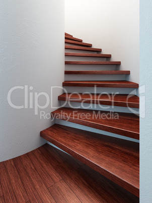 spiral wooden staircase