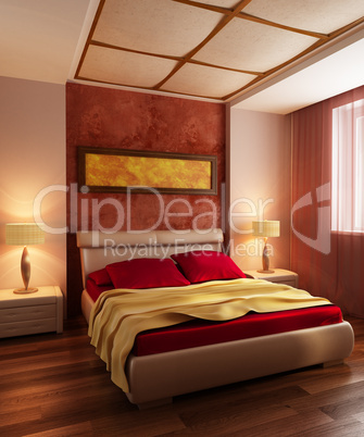 modern style bedroom interior 3d