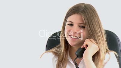 Frau telefoniert