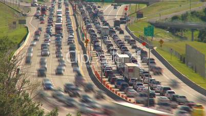 timelapse, freeway traffic rush hour. Canada