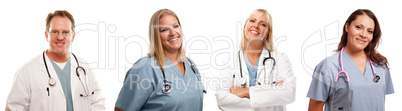 Set of Smiling Male and Female Doctors or Nurses