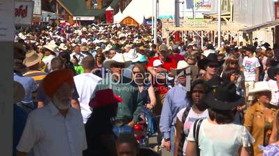 crowds at fair midway
