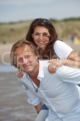 Couple doing piggyback