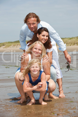 Young family by the seaside