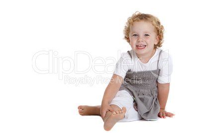 Cute three year old laughing