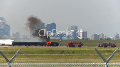 airport fire training, flames erupt