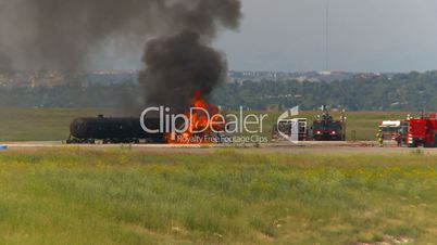 airport fire training, long lens, Canada