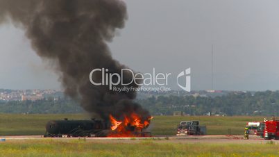 airport fire training, big flames