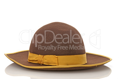 Scarecrow brown felt hat with with yellow loop