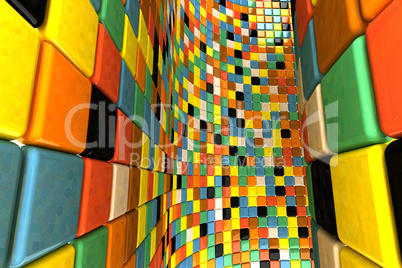 Wall of mosaic