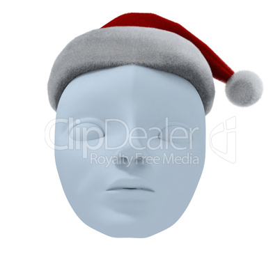 Theatrical mask and Santa's hat