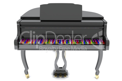Grand piano with color keys