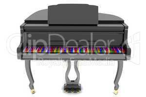 Grand piano with color keys