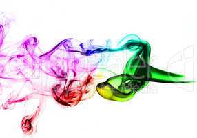 Colored Abstract Smoke over white