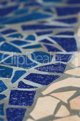 Muster Mosaik blau-weiss