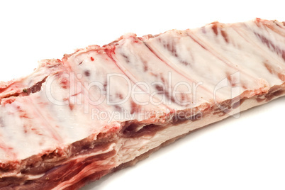 Pork ribs with meat isolated on white