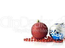 Christmas decoration - red and blue balls with beads