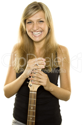 Beautiful girl with a guitar