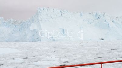 Sailing by the Eqi glacier