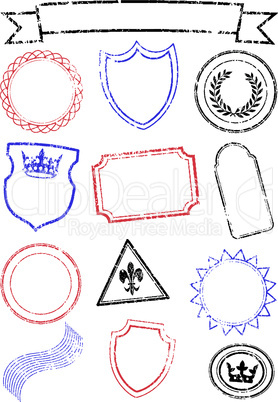 Vector set of different mock up stamps.