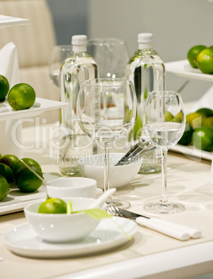 Tischdekoration mit Limetten Table decoration with lime