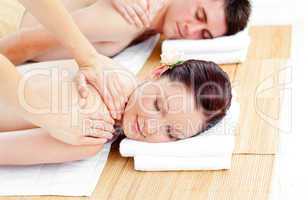 couple receiving a back massage