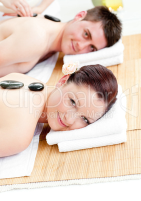 couple receiving a back massage