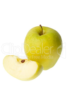 Whole and half apple