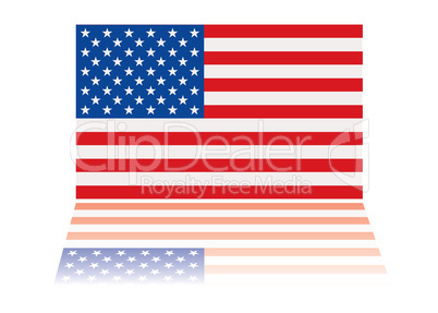 american flag reflection