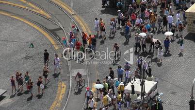 People crossing the street