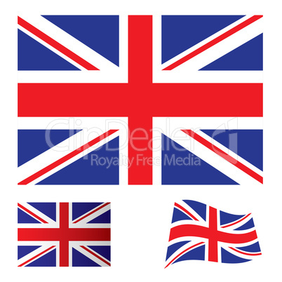 United kingdom flag set