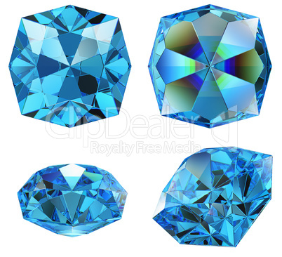 blue sapphire gem isolated